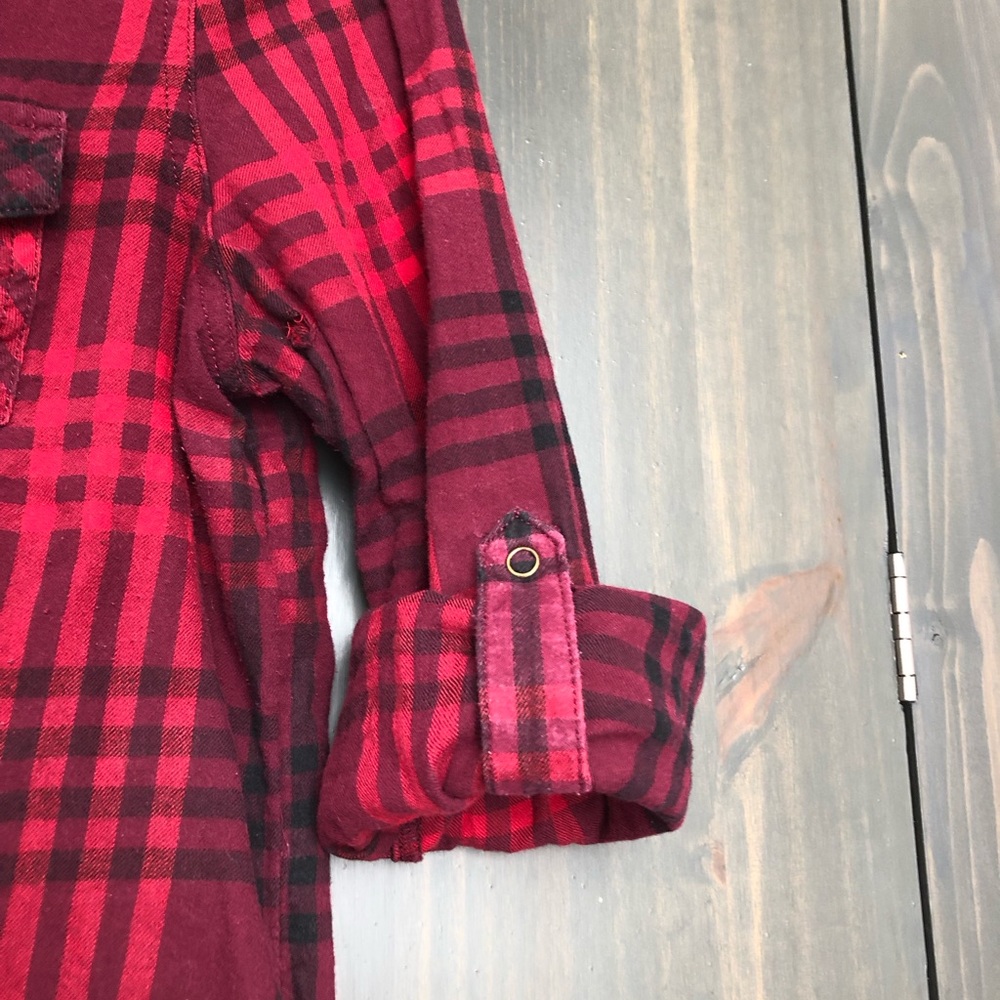 Arizona red and black flannel button down shirt size M - Picture 7 of 7
